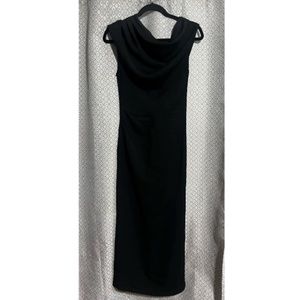 Zara black draped sheath dress